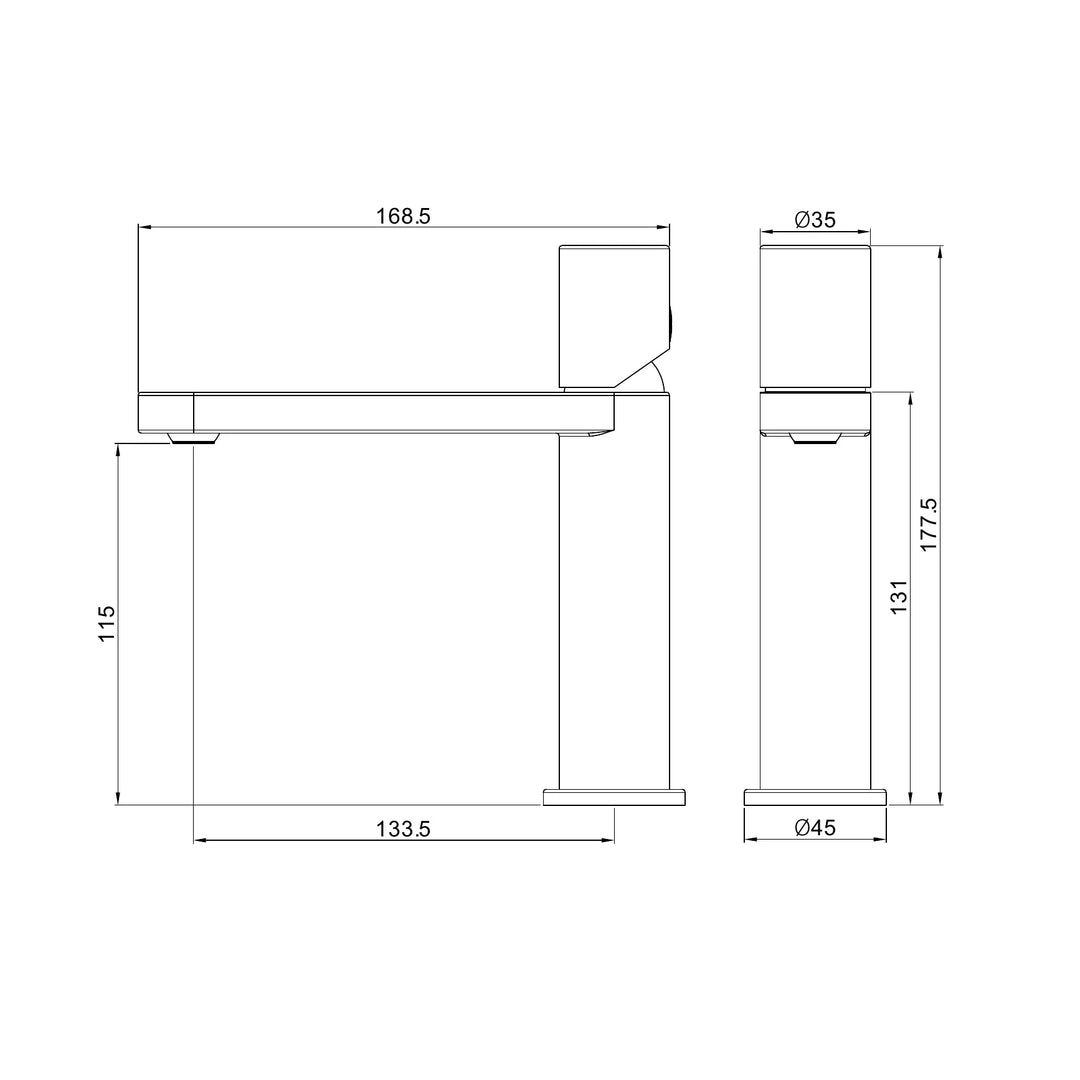 Pure SS316L Basin Mixer Nero tapware