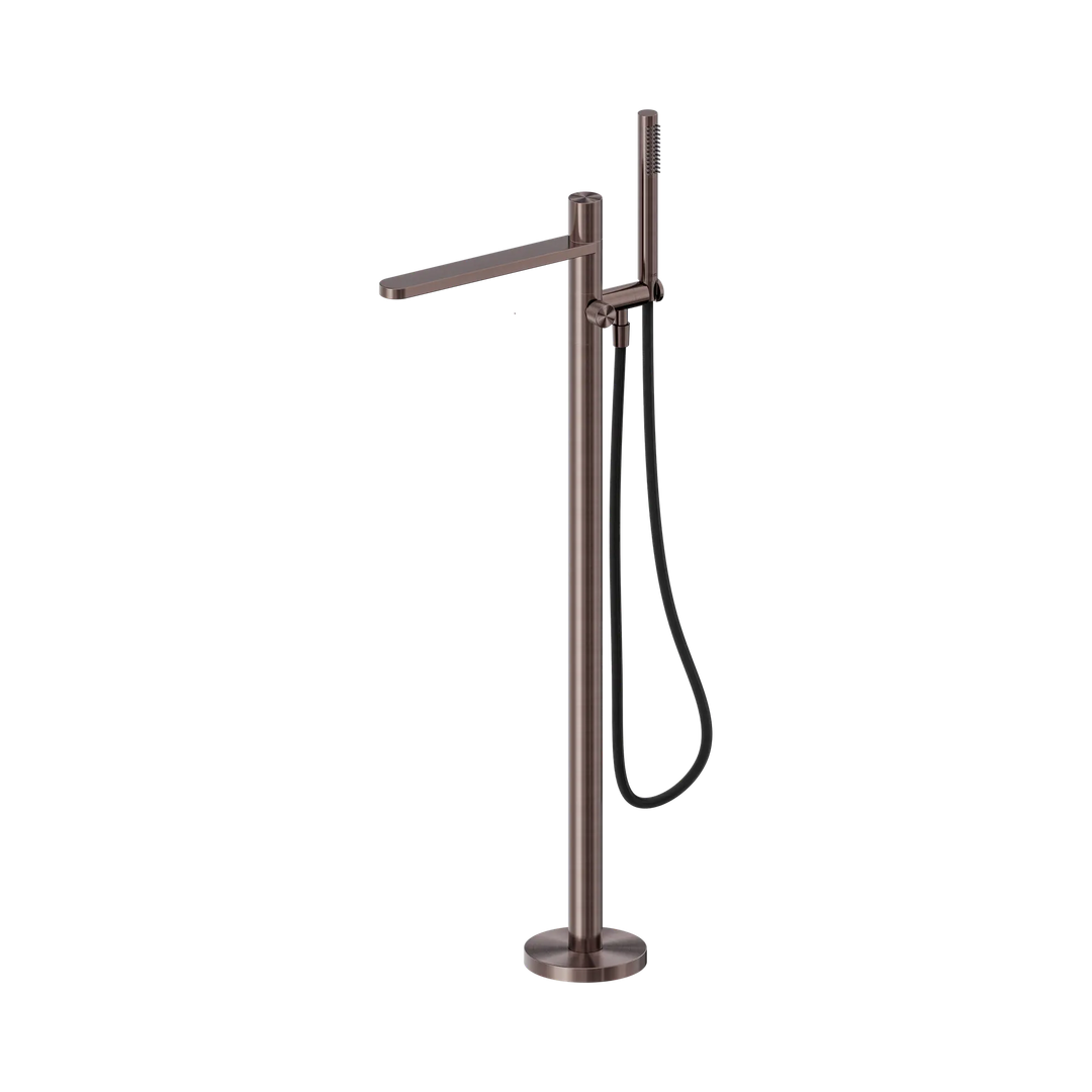 Pure SS316L Progressive Freestanding Bath Mixer With Outdoor Shower Hose Nero tapware