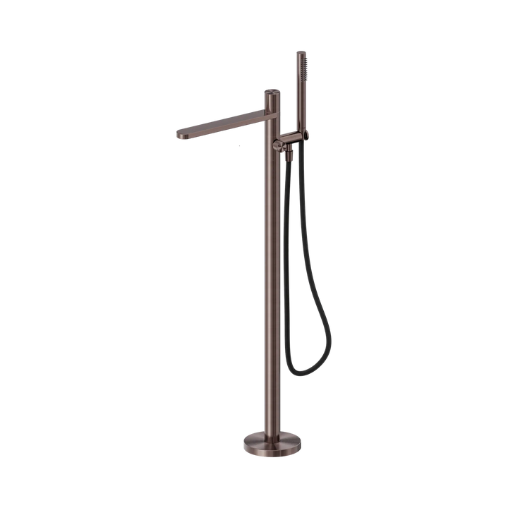 Pure SS316L Progressive Freestanding Bath Mixer With Outdoor Shower Hose Nero tapware