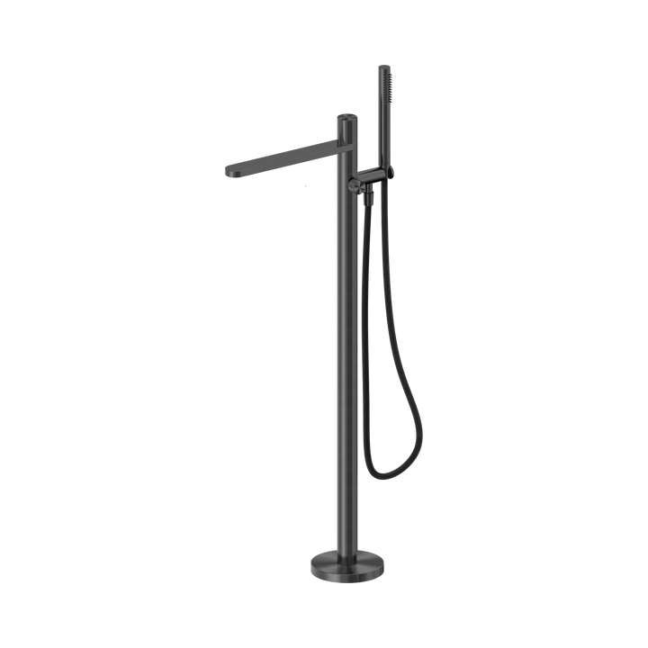 Pure SS316L Progressive Freestanding Bath Mixer With Outdoor Shower Hose Nero tapware