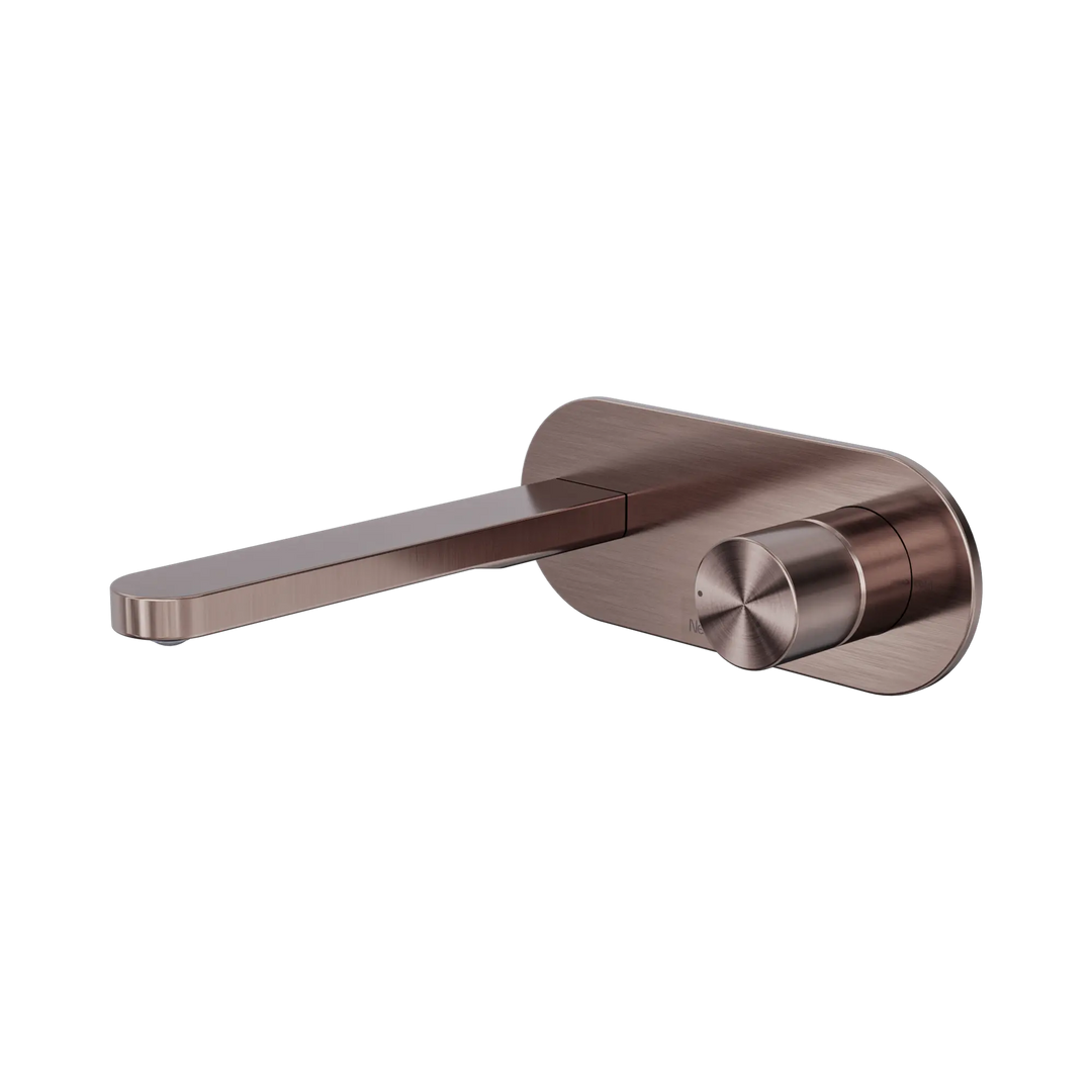 Pure SS316L Progressive Wall Basin/Bath Mixer Brushed Gold Nero tapware