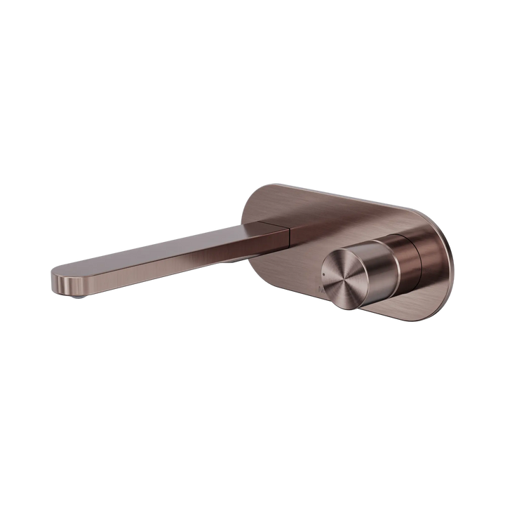 Pure SS316L Progressive Wall Basin/Bath Mixer Brushed Gold Nero tapware