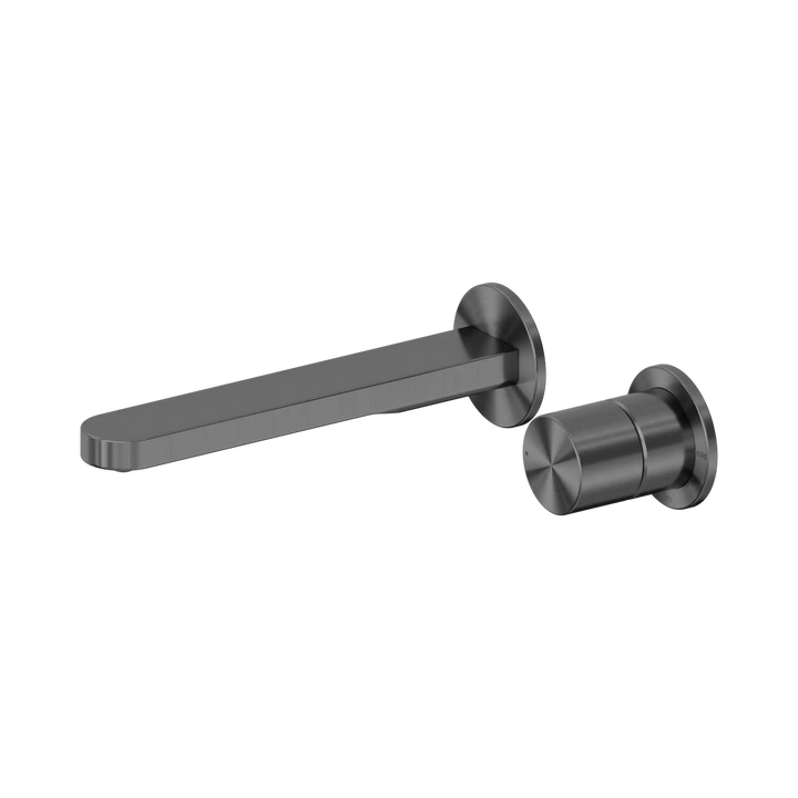 Pure SS316L Progressive Wall Basin/Bath Mixer Separate Back Plate Nero tapware