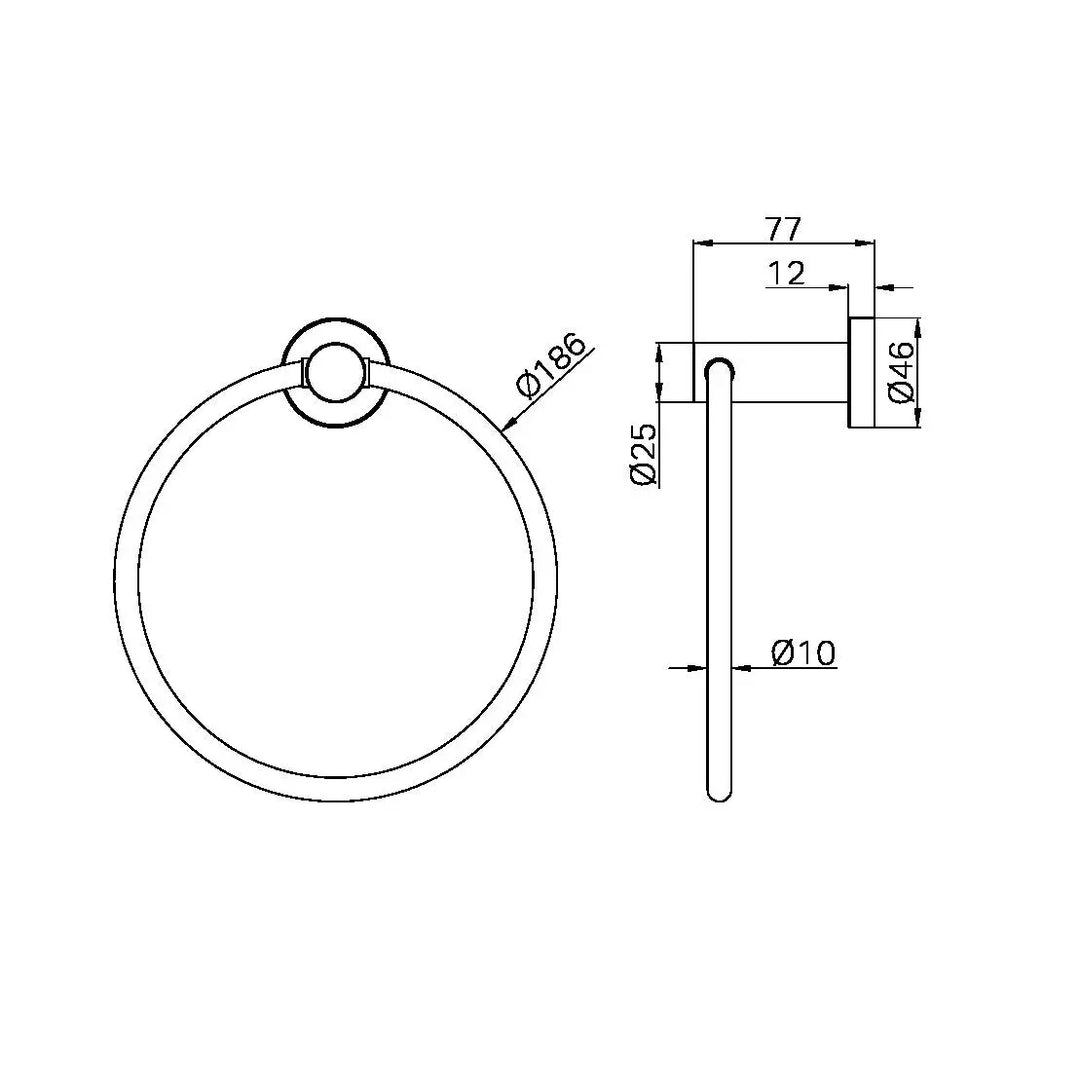 Mecca  Hand Towel Ring Nero tapware