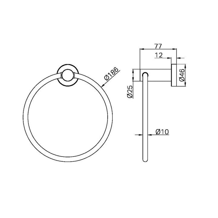 Mecca  Hand Towel Ring Nero tapware