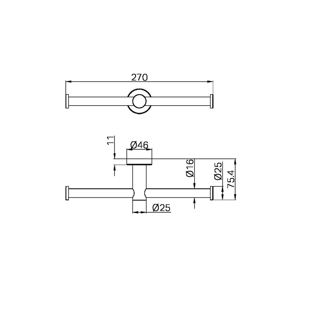 Mecca Double Toilet Roll Holder Nero tapware
