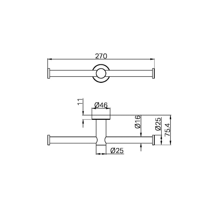 Mecca Double Toilet Roll Holder Nero tapware
