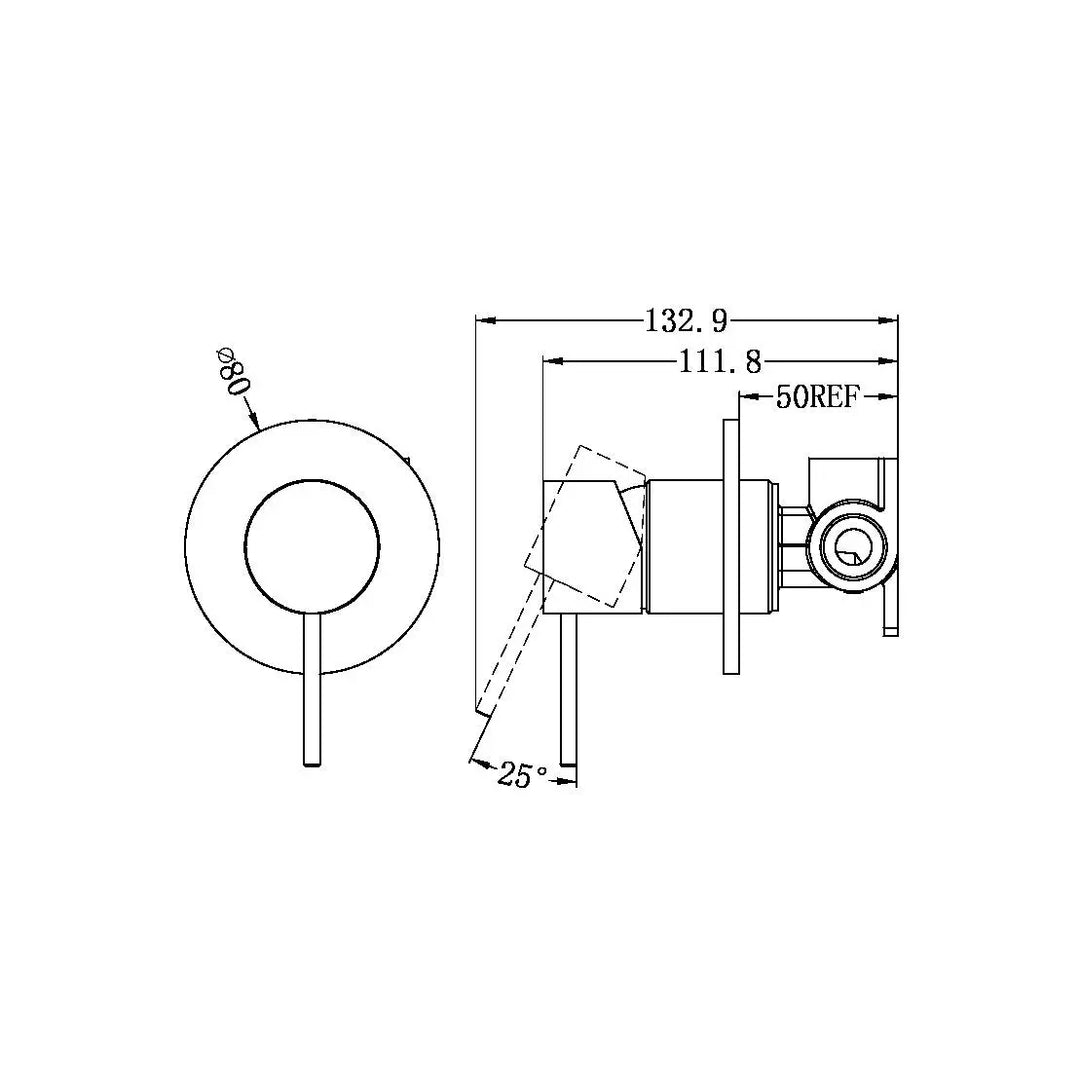 MECCA SHOWER MIXER 80MM PLATE Nero tapware