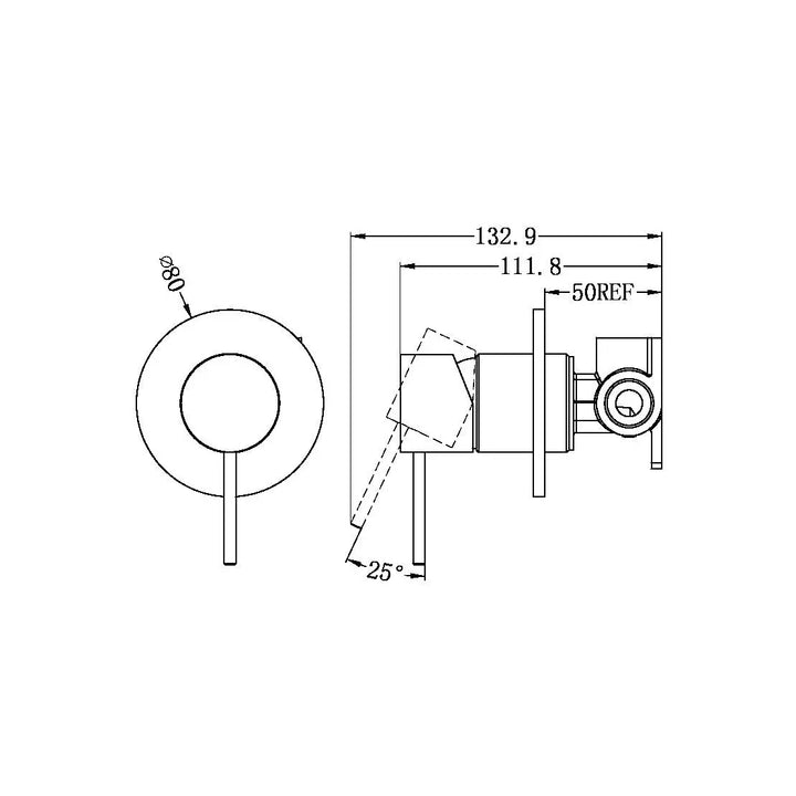 MECCA SHOWER MIXER 80MM PLATE Nero tapware