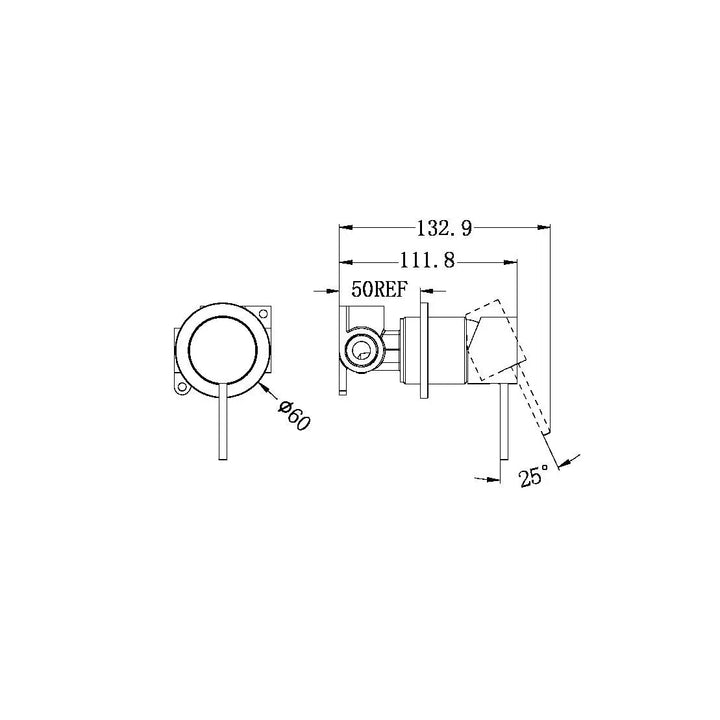 MECCA SHOWER MIXER 60MM PLATE Nero tapware
