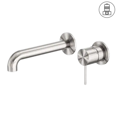 MECCA WALL BASIN/BATH MIXER SEPARATE BACK PLATE 120/160/185/230/260MM Nero tapware