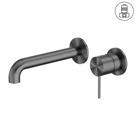 MECCA WALL BASIN/BATH MIXER SEPARATE BACK PLATE 120/160/185/230/260MM Nero tapware
