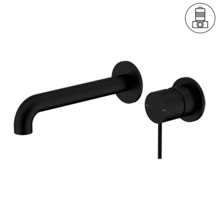 MECCA WALL BASIN/BATH MIXER SEPARATE BACK PLATE 120/160/185/230/260MM Nero tapware