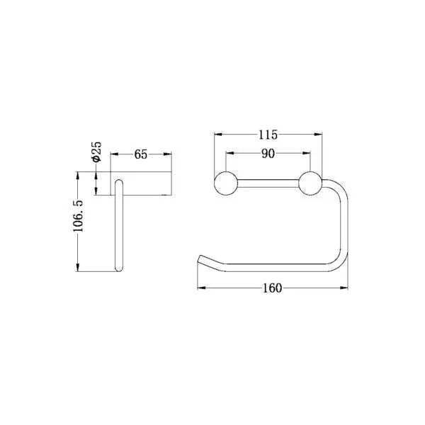 New Mecca Toilet Roll Holder Nero tapware