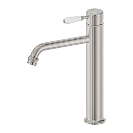 York Straight Tall Basin Mixer with Metal or Porcelain Handle Nero tapware