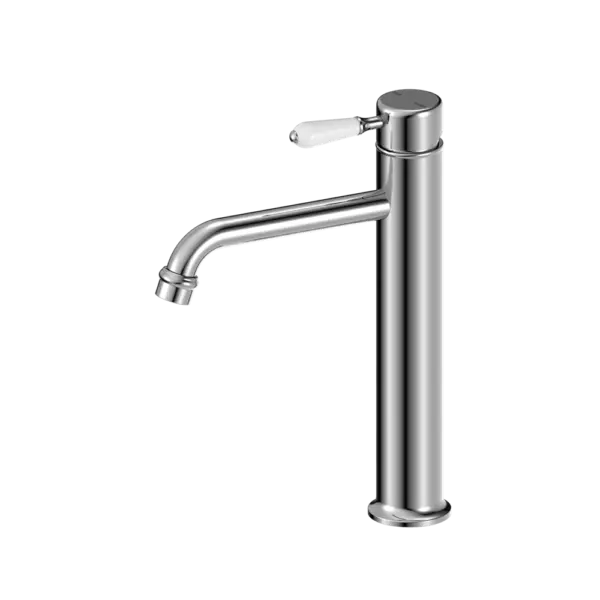 York Straight Tall Basin Mixer with Metal or Porcelain Handle Nero tapware