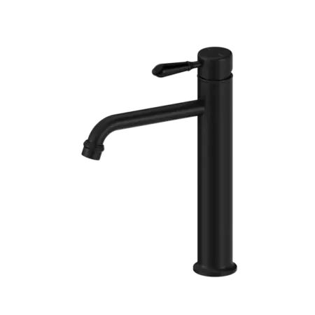 York Straight Tall Basin Mixer with Metal or Porcelain Handle Nero tapware