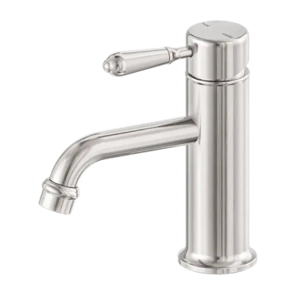 York Straight Basin Mixer with Metal or Porcelain Handle Nero tapware