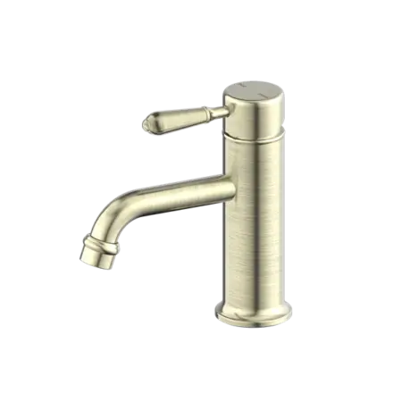 York Straight Basin Mixer with Metal or Porcelain Handle Nero tapware