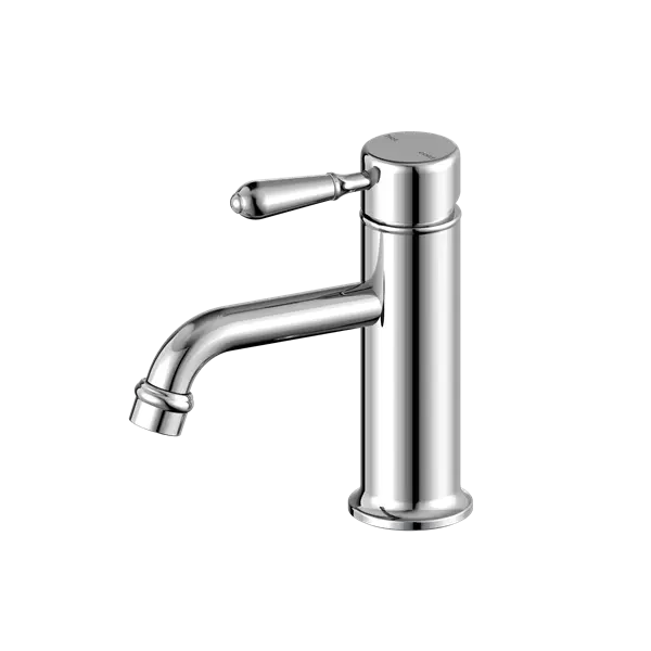 York Straight Basin Mixer with Metal or Porcelain Handle Nero tapware