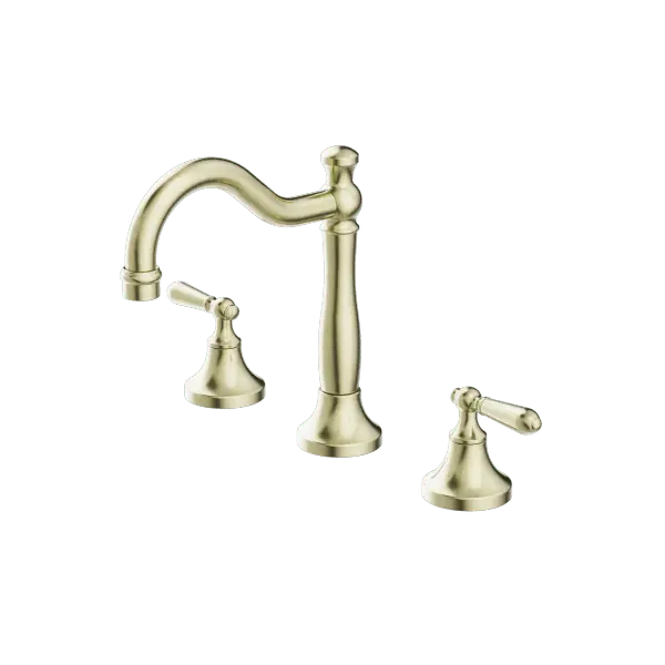York Basin Set with Metal or Porcelain Handle Nero tapware