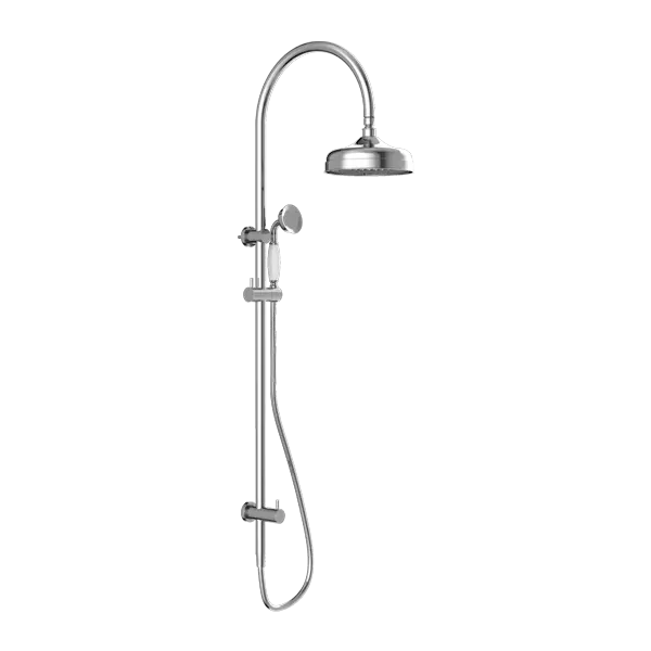 York Twin Shower with Metal or Porcelain Hand Shower Nero tapware