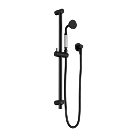 York Shower Rail with Metal or Porcelain Hand Shower Nero tapware