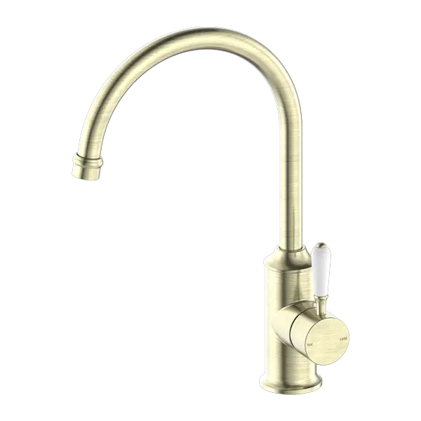 YORK SINK MIXER gooseneck spout with Metal or Porcelain Handle Nero tapware