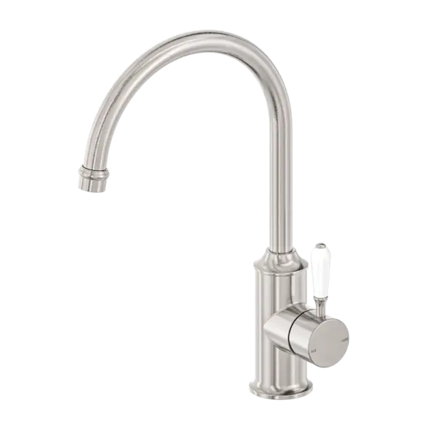 YORK SINK MIXER gooseneck spout with Metal or Porcelain Handle Nero tapware