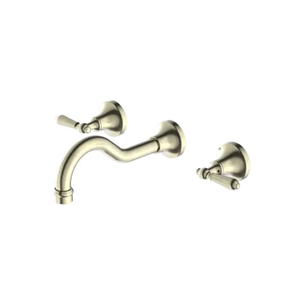 York Wall Basin Set with Metal or Porcelain Handle Nero tapware