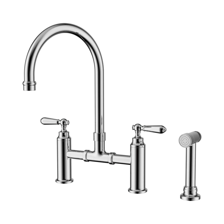 York Bridge Kitchen Set With Hand Spray Nero tapware