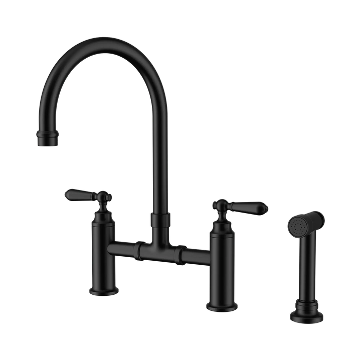 York Bridge Kitchen Set With Hand Spray Nero tapware