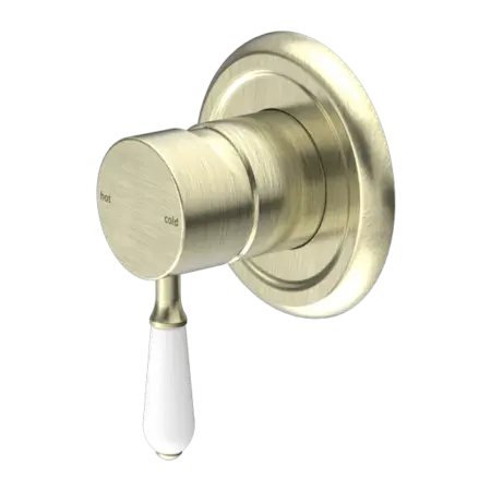 York Shower Mixer with Metal or Porcelain Handle Nero tapware