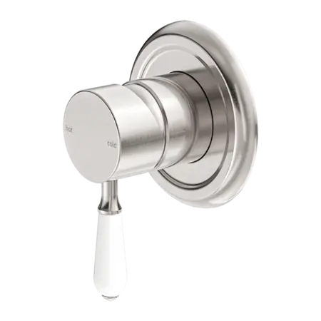 York Shower Mixer with Metal or Porcelain Handle Nero tapware