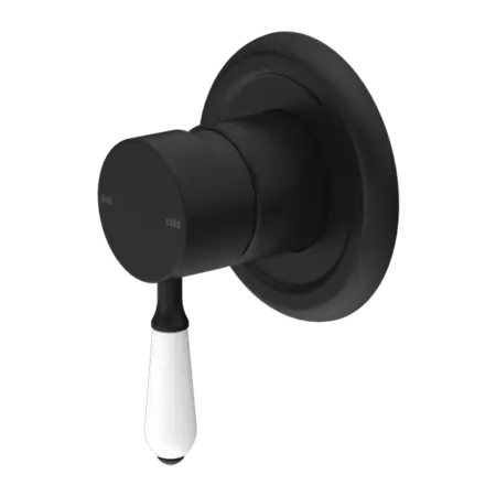 York Shower Mixer with Metal or Porcelain Handle Nero tapware