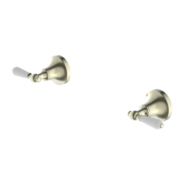 York Wall Top Assemblies with Metal or Porcelain Handle Nero tapware