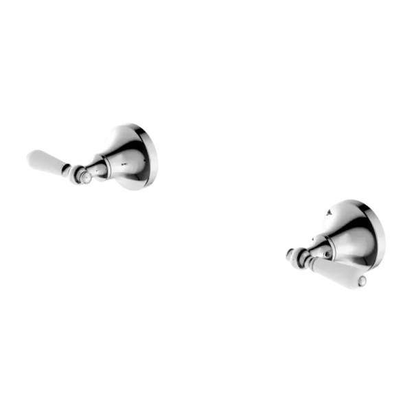 York Wall Top Assemblies with Metal or Porcelain Handle Nero tapware