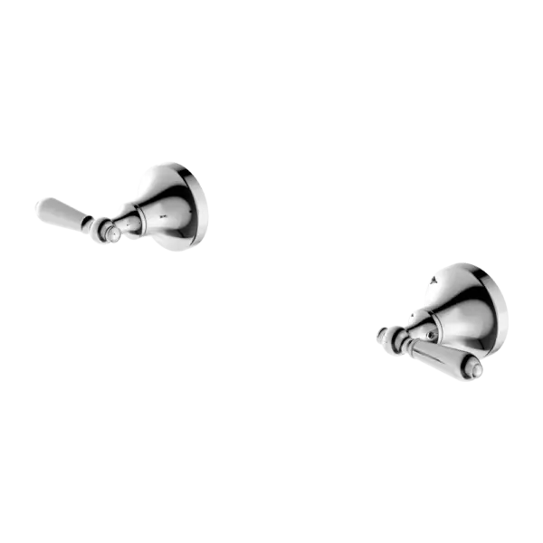 York Wall Top Assemblies with Metal or Porcelain Handle Nero tapware