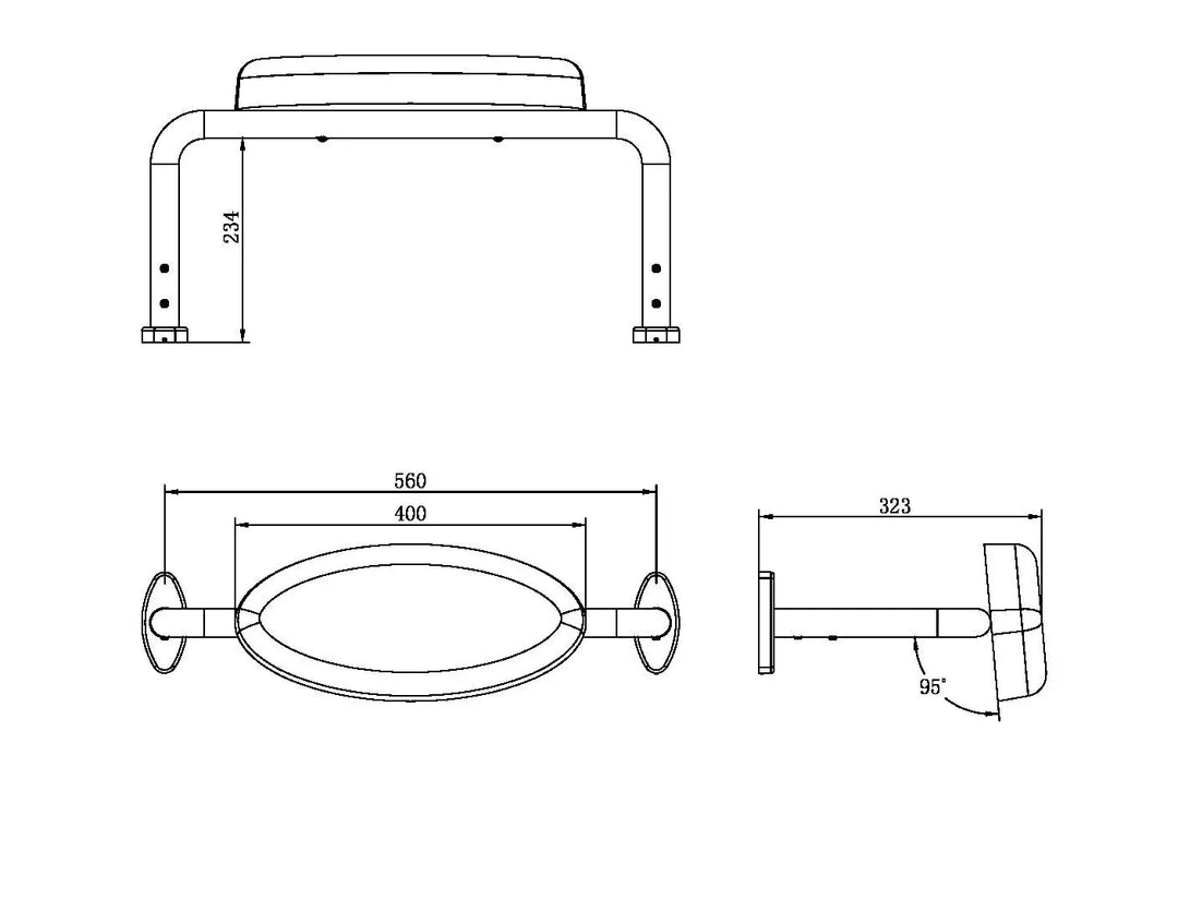 Mecca Care DDA Toilet Backrest Nero tapware