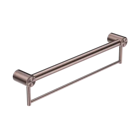 MECCA CARE 32MM GRAB RAIL WITH TOWEL HOLDER 300/600/900MM Nero tapware