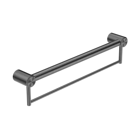 MECCA CARE 32MM GRAB RAIL WITH TOWEL HOLDER 300/600/900MM Nero tapware