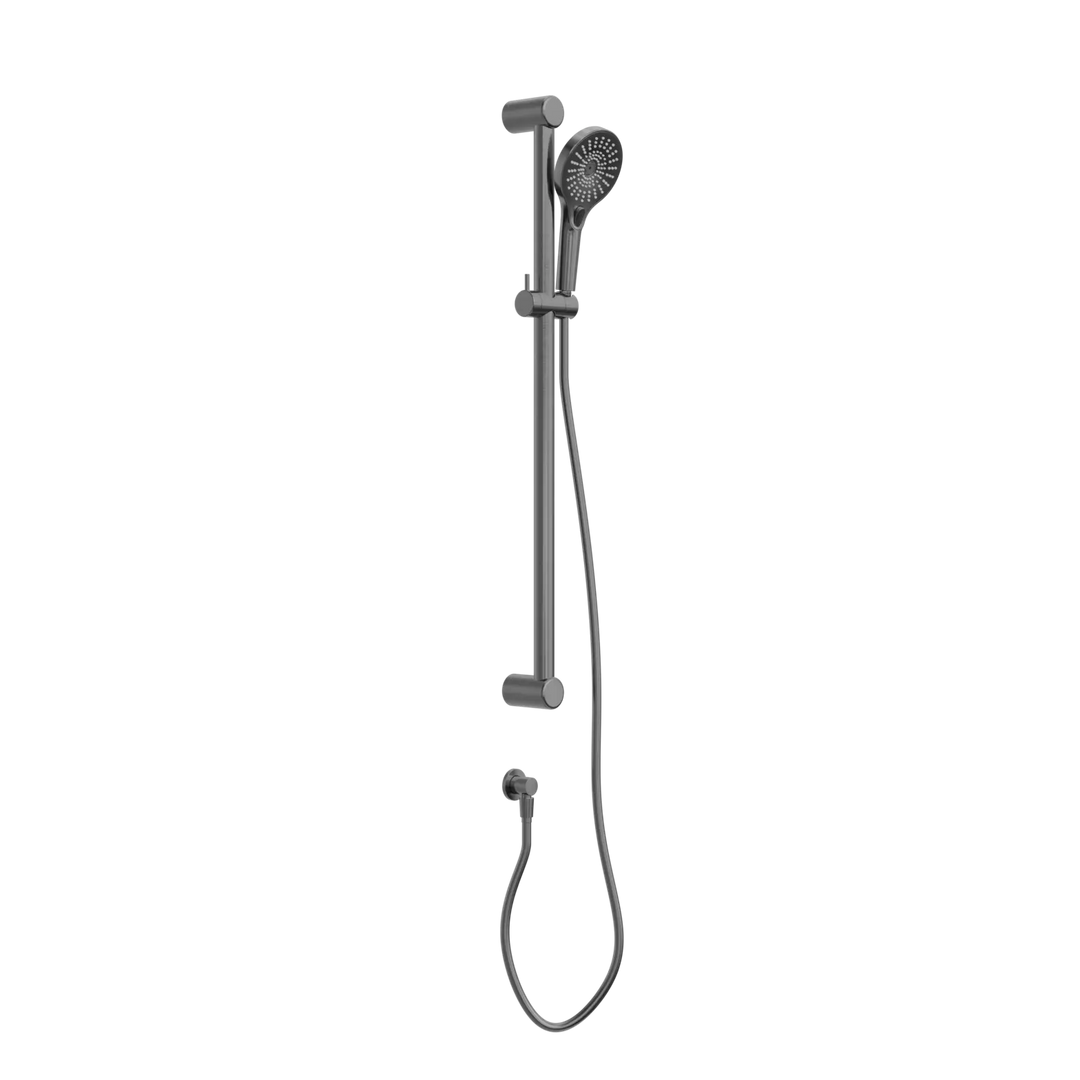 MECCA CARE 32MM GRAB RAIL AND ADJUSTABLE SHOWER RAIL SET 900MM Nero tapware