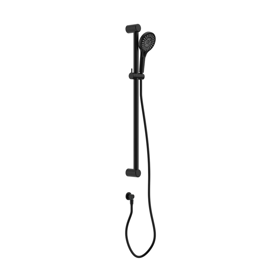 MECCA CARE 32MM GRAB RAIL AND ADJUSTABLE SHOWER RAIL SET 900MM Nero tapware