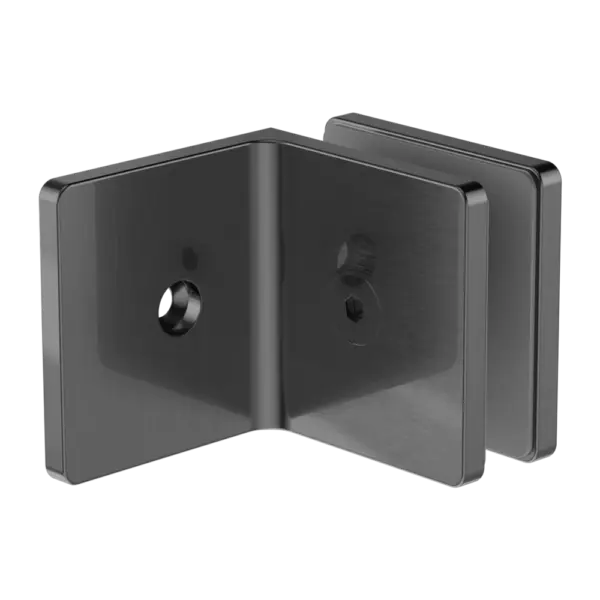 90 Degree Glass To Wall Bracket 10mm Glass Nero tapware