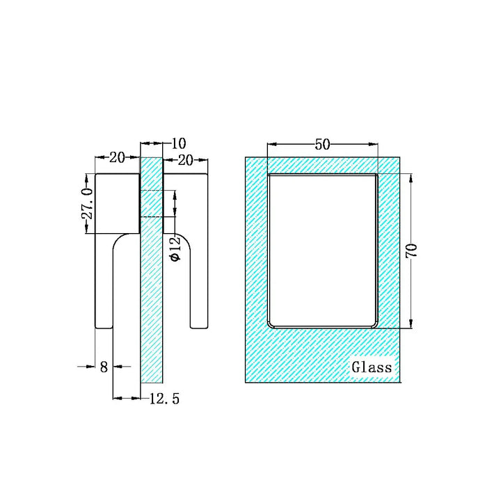 Square Shower Knob Handle Nero tapware