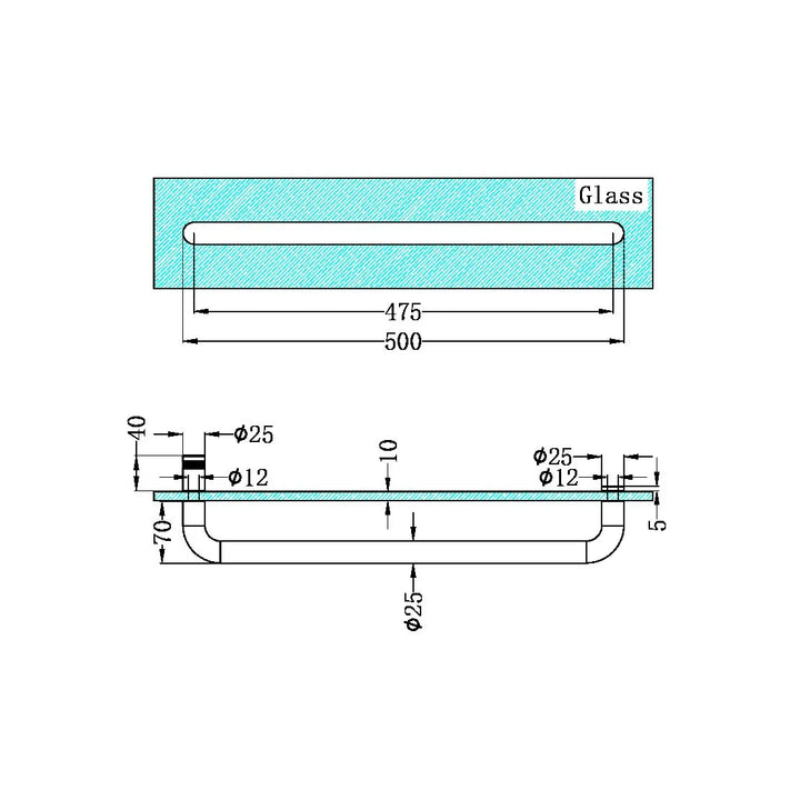 Towel Bar 500mm Nero tapware