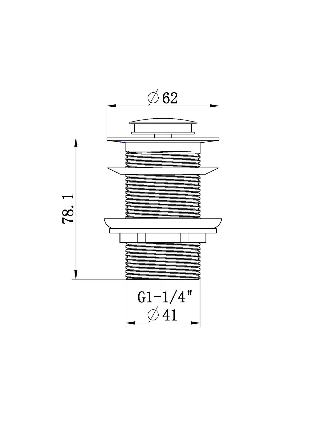 Pop Up Waste 32mm With or Without Overflow Modern National