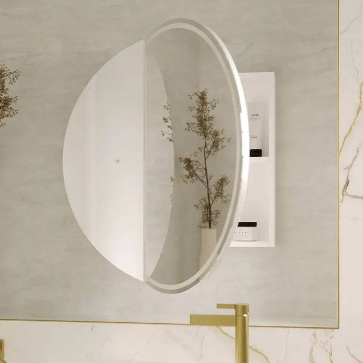Round Split LED Mirror Cabinet Fienza