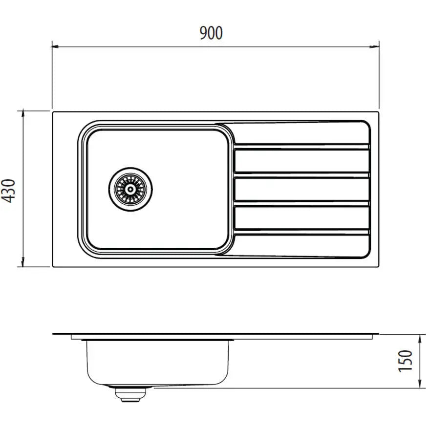 Puro Single Bowl Topmount Care Sink With Drainer Oliveri
