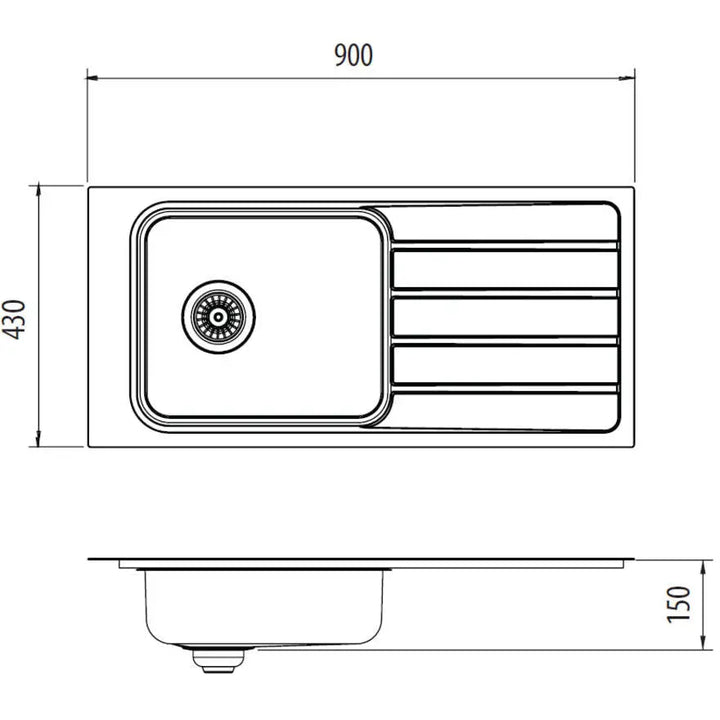 Puro Single Bowl Topmount Care Sink With Drainer Oliveri